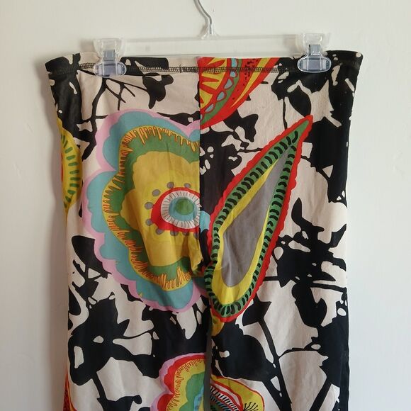 Petit Pois by Viviana G Wide Leg Pants Size Small Abstract Floral 100% Nylon - Picture 8 of 12